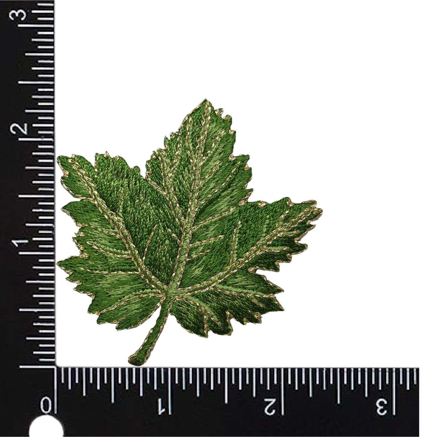 Green Maple Leaf, Tree Leaves, Nature, Embroidered, Iron on Patch