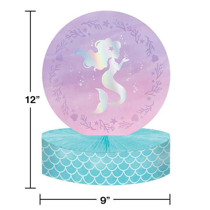 Bulk Pack of 2 Iridescent Mermaid Party Centerpiece