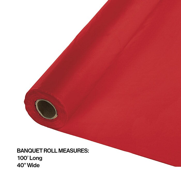 Classic Red Plastic Banquet Roll 40&#x22; X 100ft