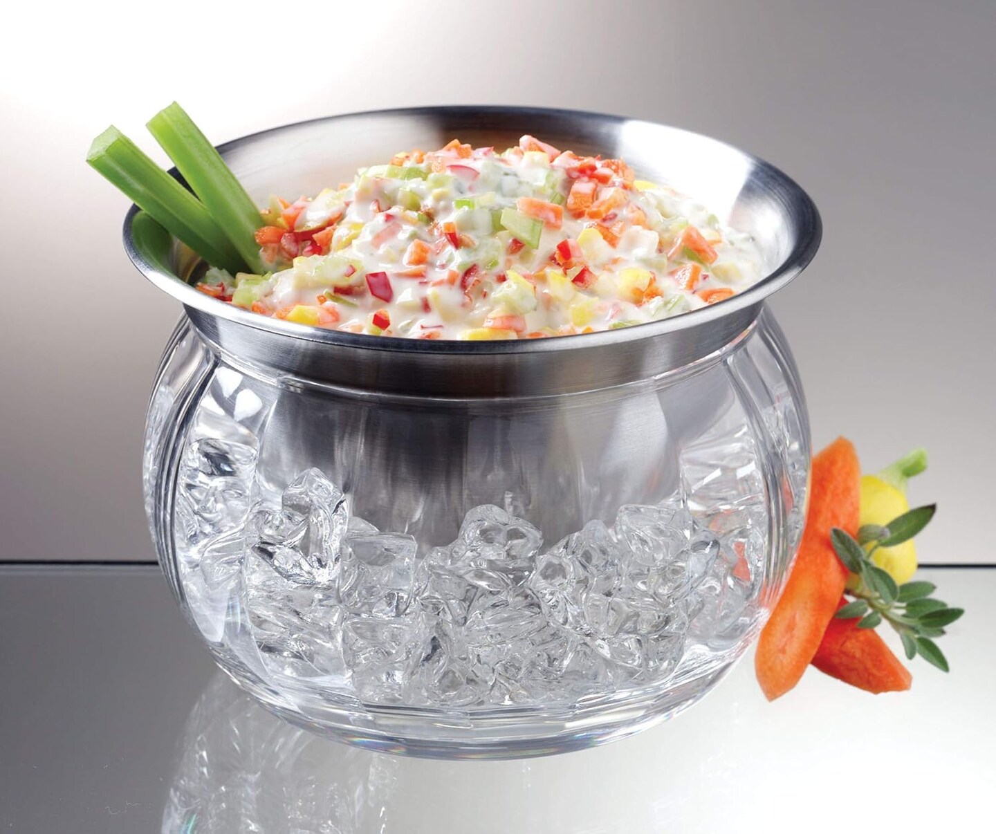Iced Dip-On-Ice Stainless-Steel Serving Bowl 22oz