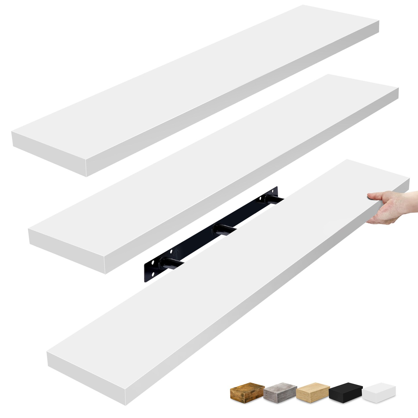 Sorbus 3 Pack Extra Long Floating Shelves for Wall, Large Floating Shelves for Bedroom, Kitchen, Living Room, Bathroom Shelves, Farmhouse Home Decor - 47 x 9.25 Inch Wall Mounted Floating Shelves for Wall