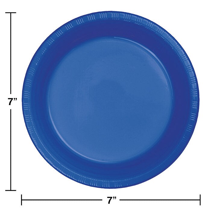 Cobalt Blue Plastic Dessert Plates (20/Pkg)