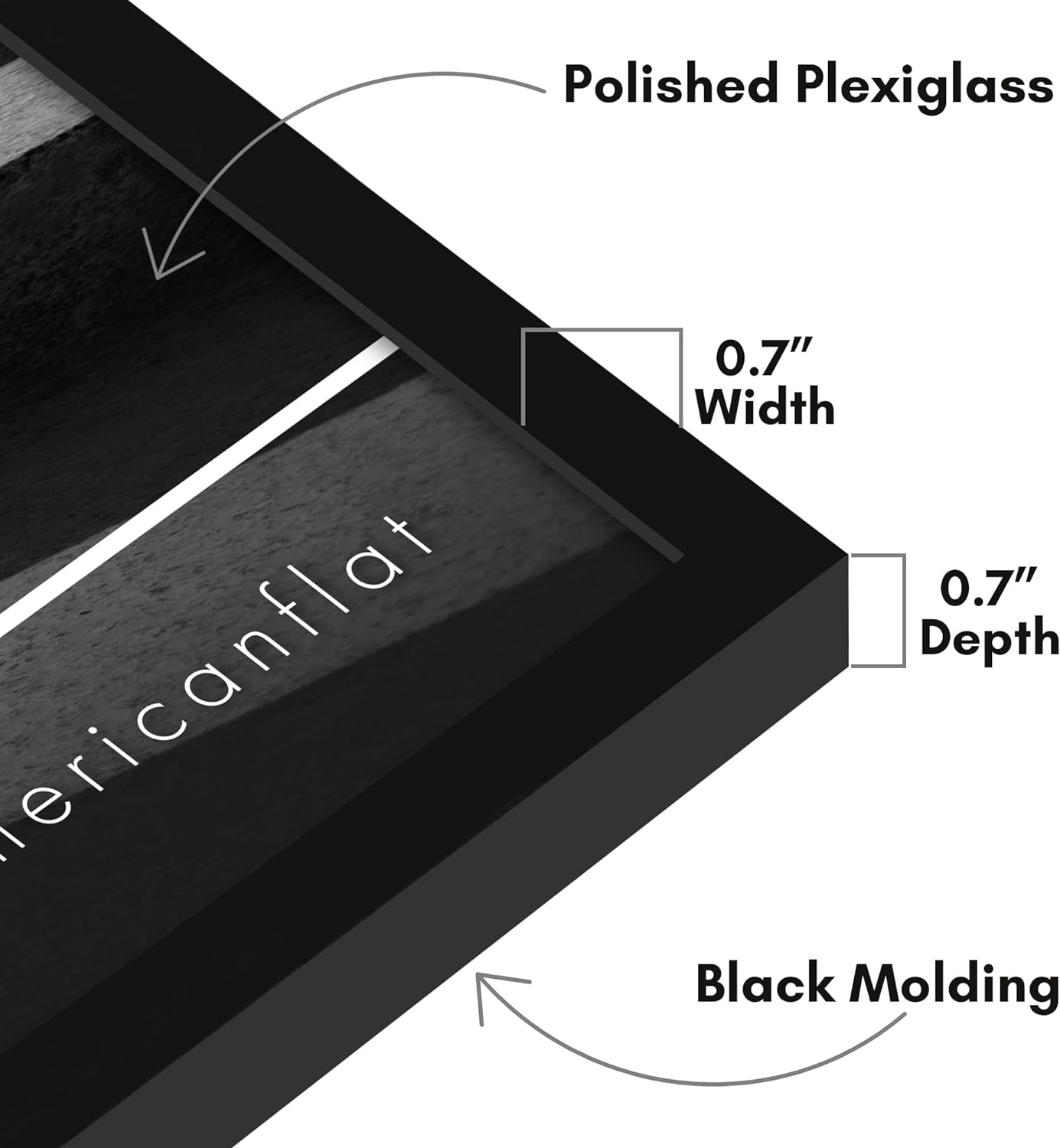12x36 Picture Frame with Polished Plexiglass