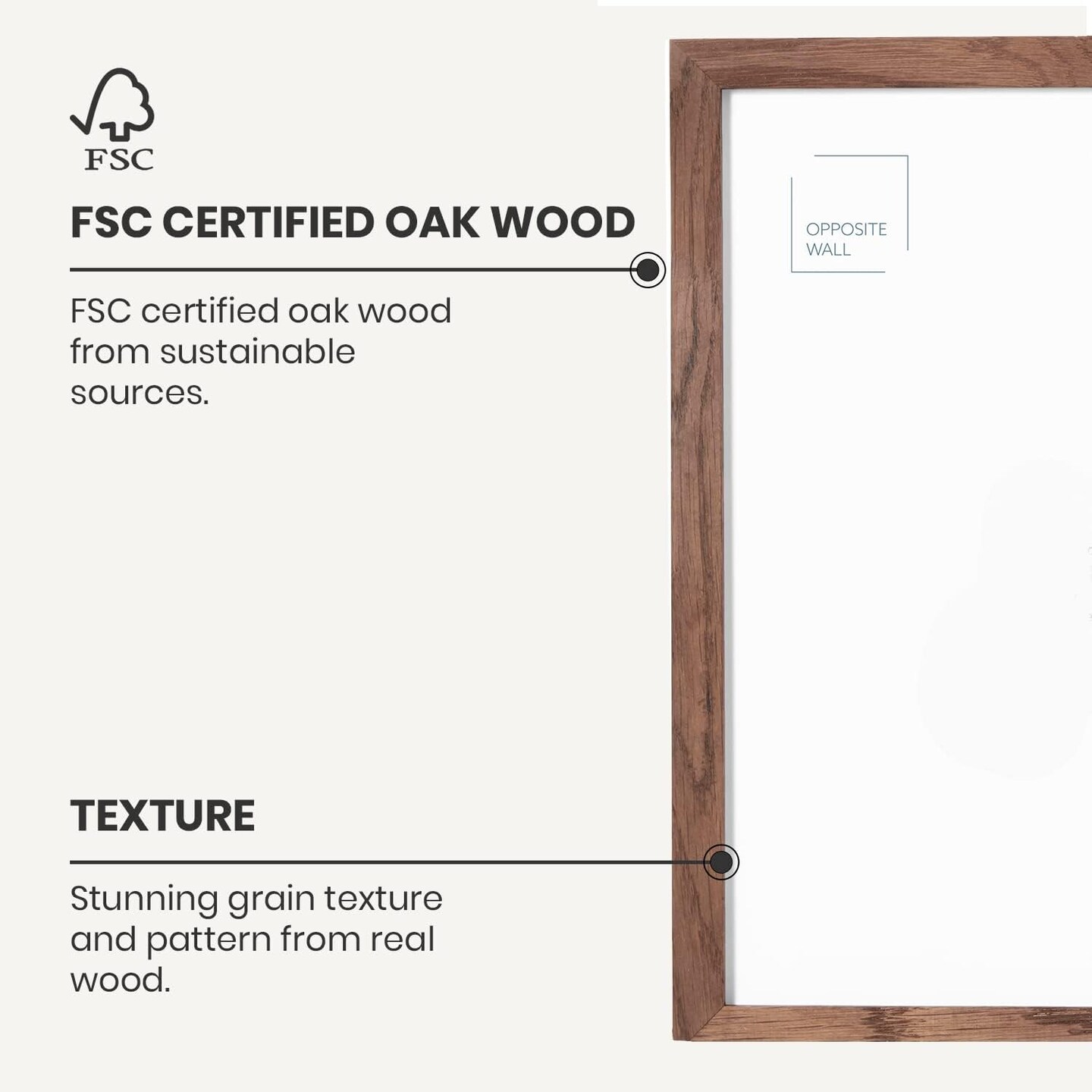 11x14 in - Dark Solid Oak Wood Picture Frame - Lightweight, Versatile &#x26; Shatterproof