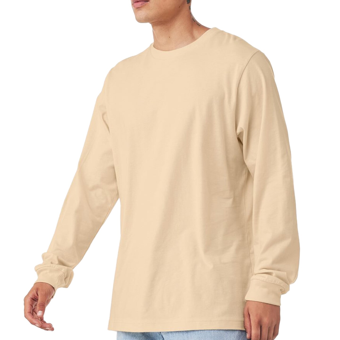 Bella + Canvas Long Sleeve T-Shirt, Men’s Heavy Cotton Jersey Tee