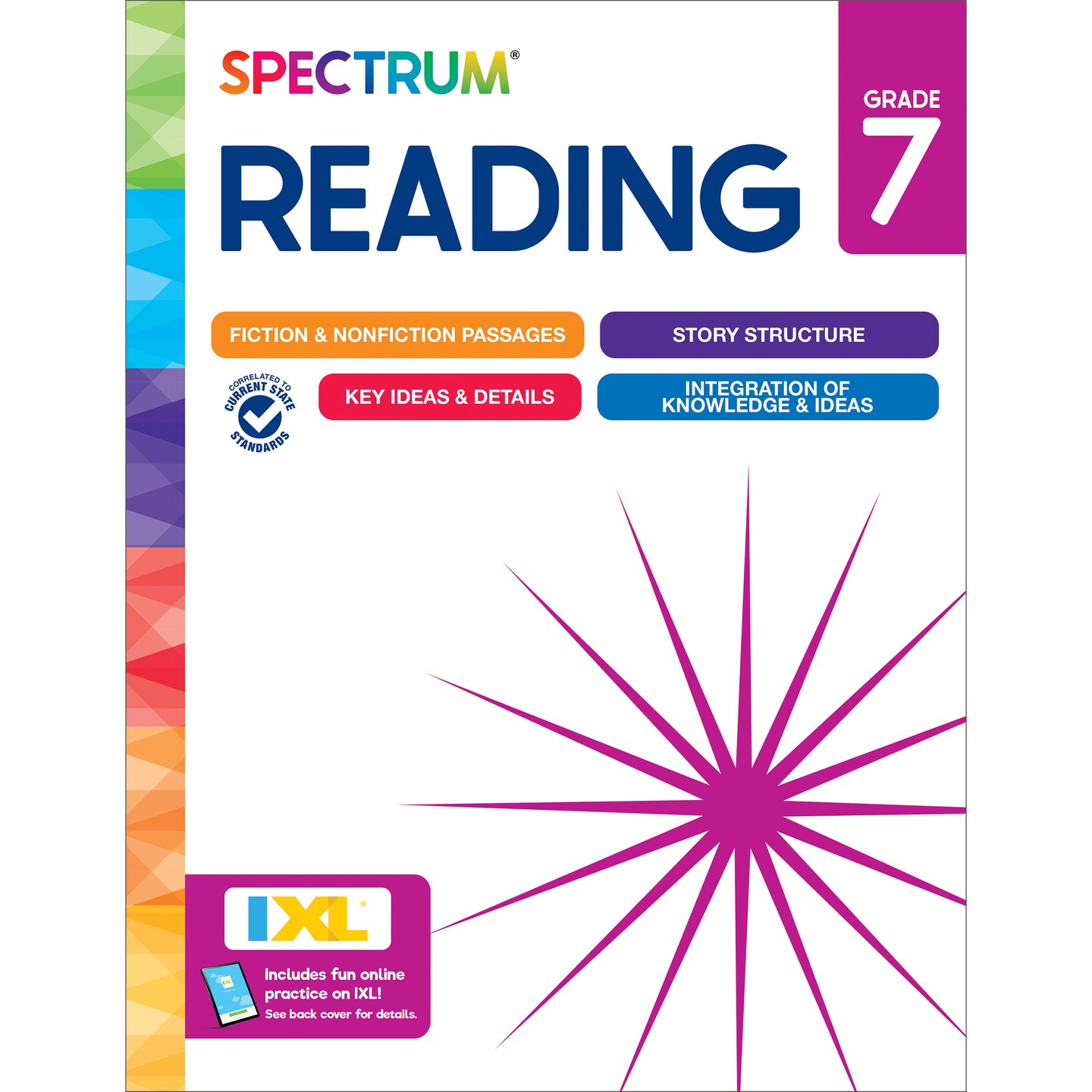 Spectrum Grade 7 Reading Workbook, Reading Comprehension Grade 7, Middle School Books With Nonfiction and Fiction Passages, Critical Thinking &#x26; More, Middle Grade Books