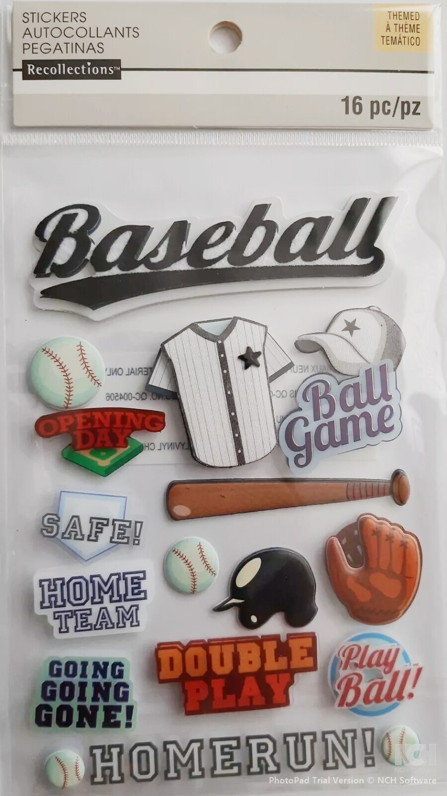 Recollections Baseball Dimensional Stickers