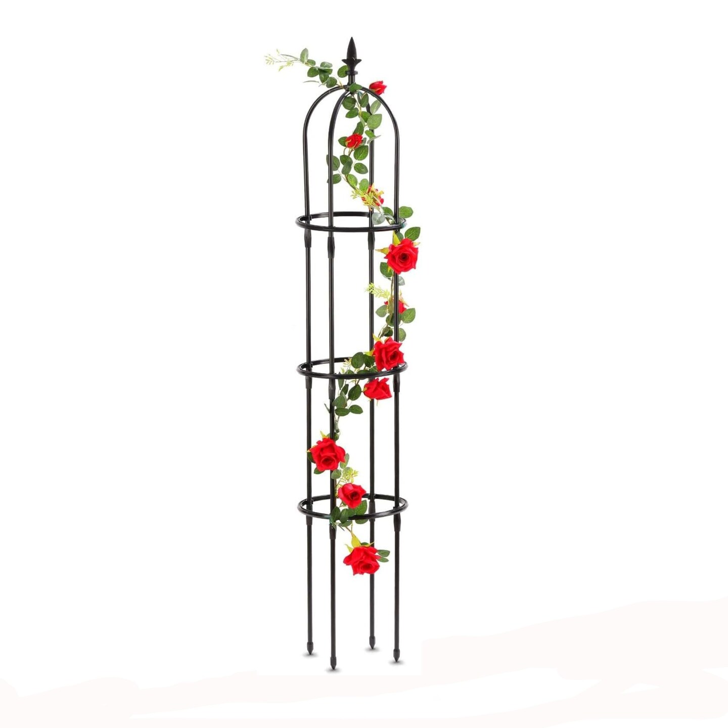 6.2ft Garden Obelisk Trellis Rustproof Metal Tower Stand