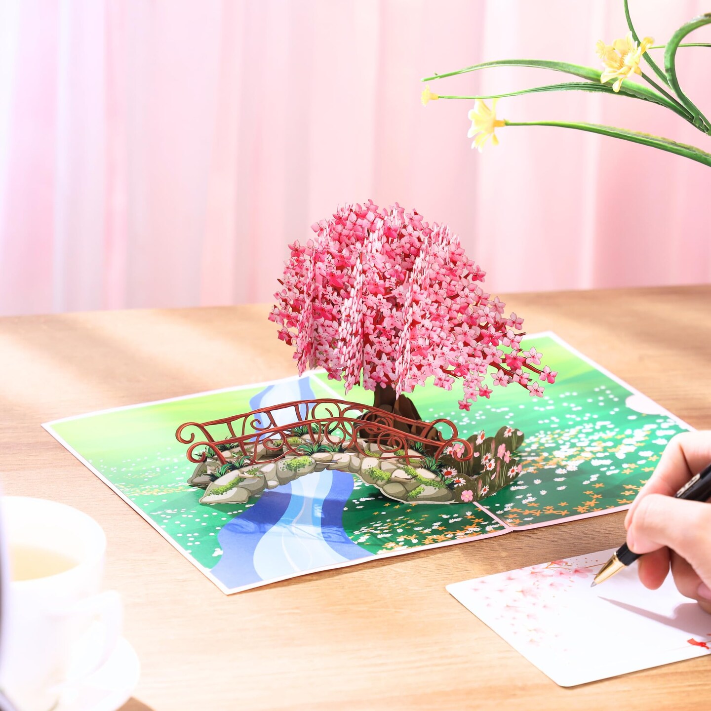 Pop Up Flower Birthday Cards, Cherry Blossom Tree 3D Pop Up Birthday Cards, Thank You Card 6x 8&#x22;, Anniversary Card, Mother&#x27;s Day Card, Valentines Card All Occasion for Women, Wife, Mom, Grandma, Her