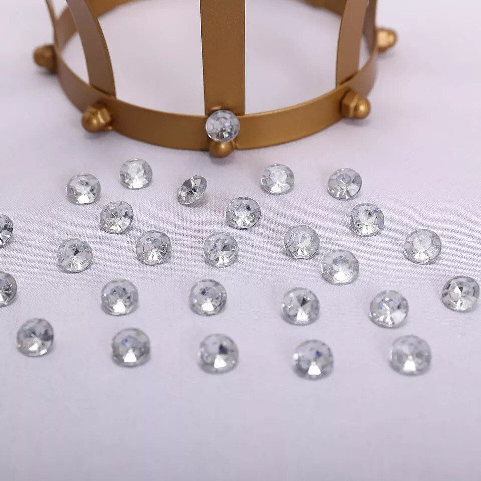 1000 Clear Round Diamond Rhinestones Gems Wedding Crafts Decorations Supplies