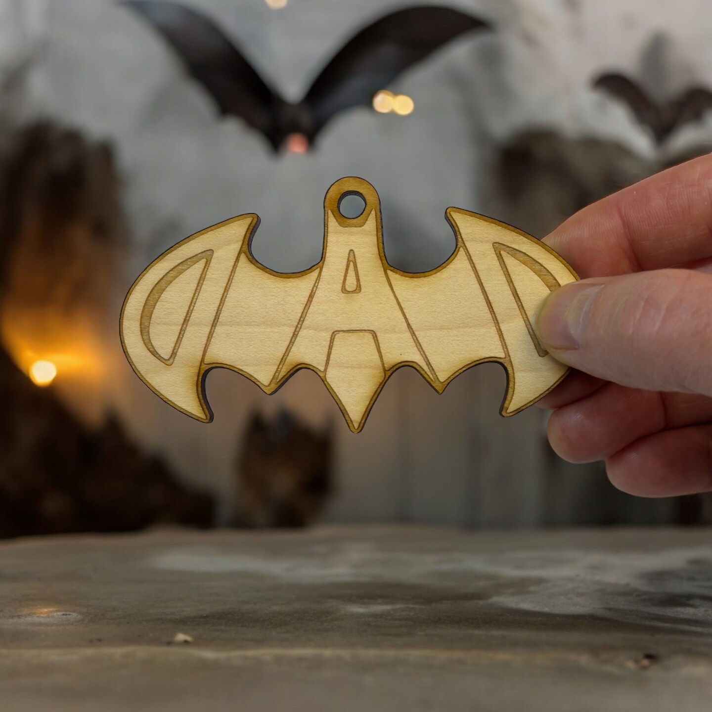 Ornament - Batdad - Raw Wood 2x4in
