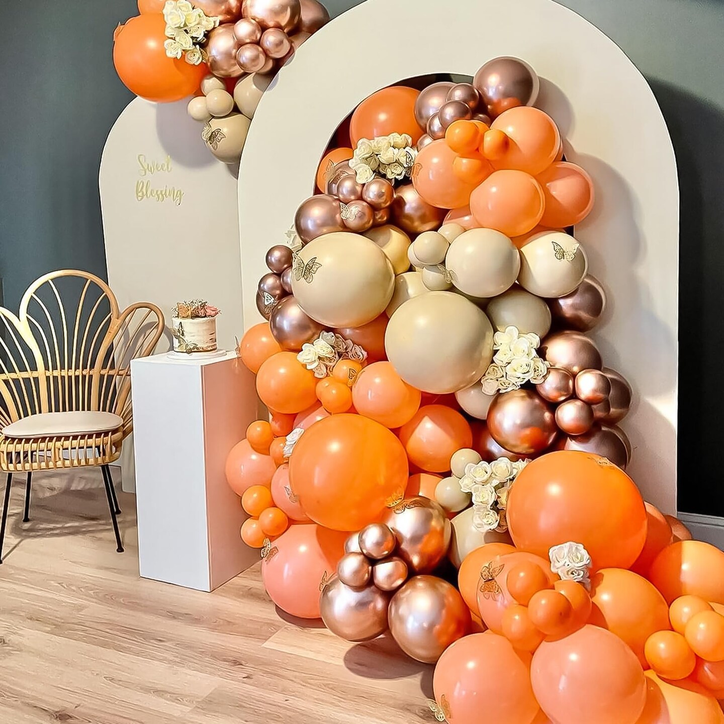 RUBFAC 87pcs Orange Balloons Different Sizes 18 12 10 5 Inches for Garland Arch, Premium Orange Latex Balloons for Birthday Wedding Baby Shower Bridal Shower Party Decorations