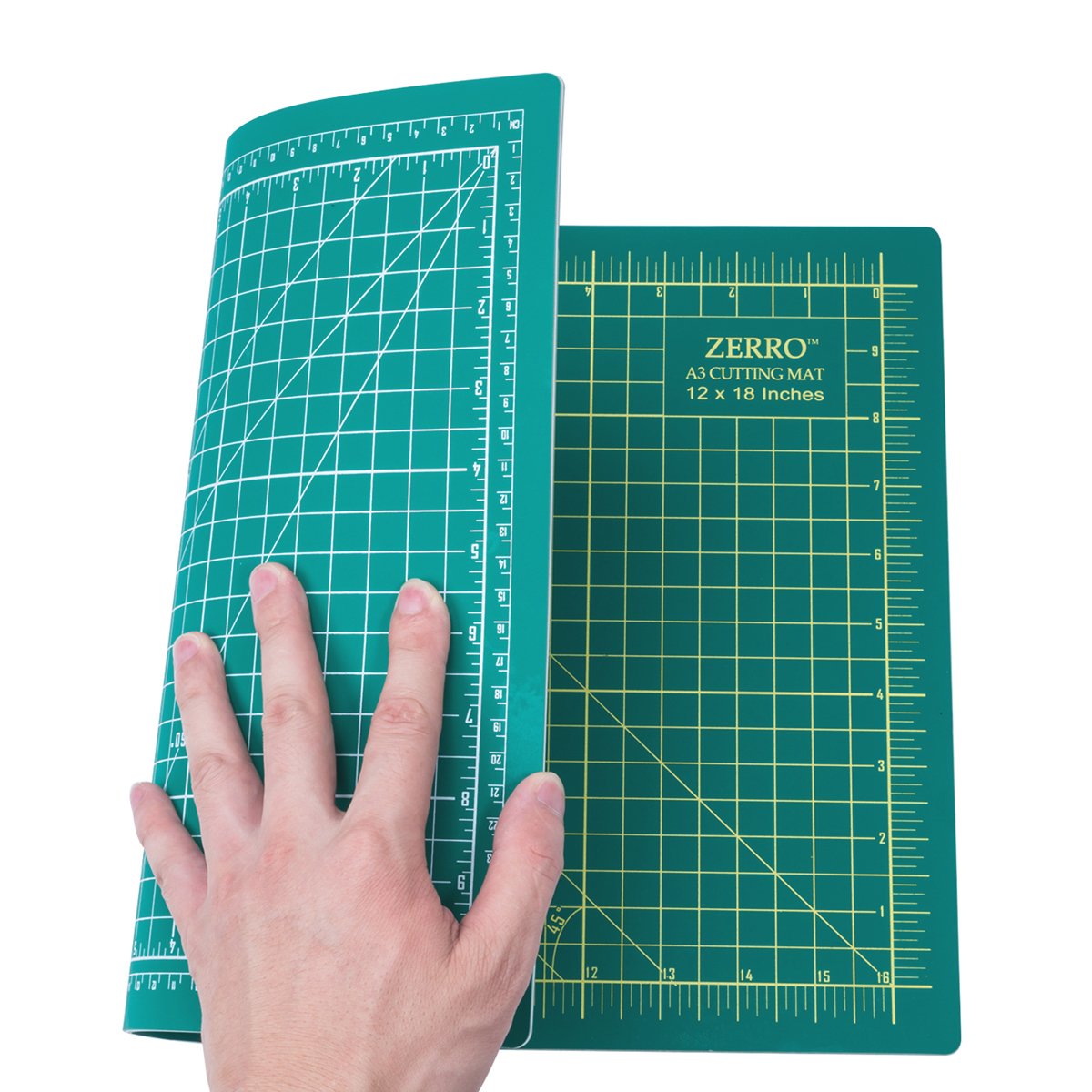 ZERRO Self Healing Cutting Mat 12&#x22; x 18&#x22; Double Sided No-slip Rotary Cutting Sewing Mat Durable 5 Layers PVC Cutting Board (A3)&#x2026;