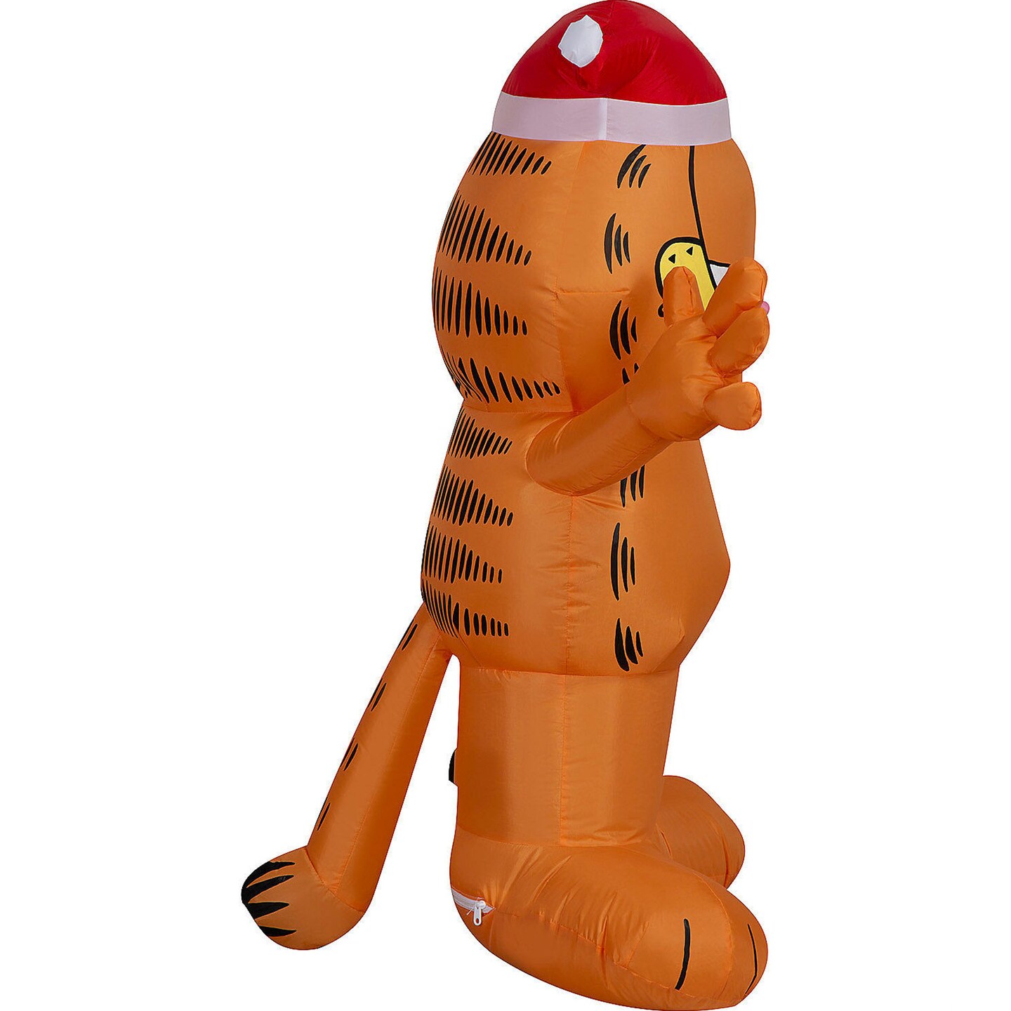 42&#x22; Inflatable Garfield with Santa Hat &#x26; Lights Outdoor Decor