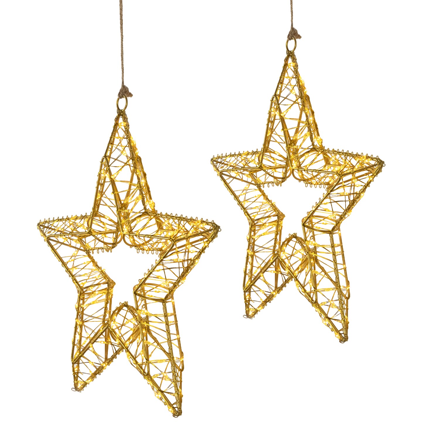 Northlight LED Lighted Stars Outdoor Christmas Decorations - 18&#x22; - Gold - Set of 2