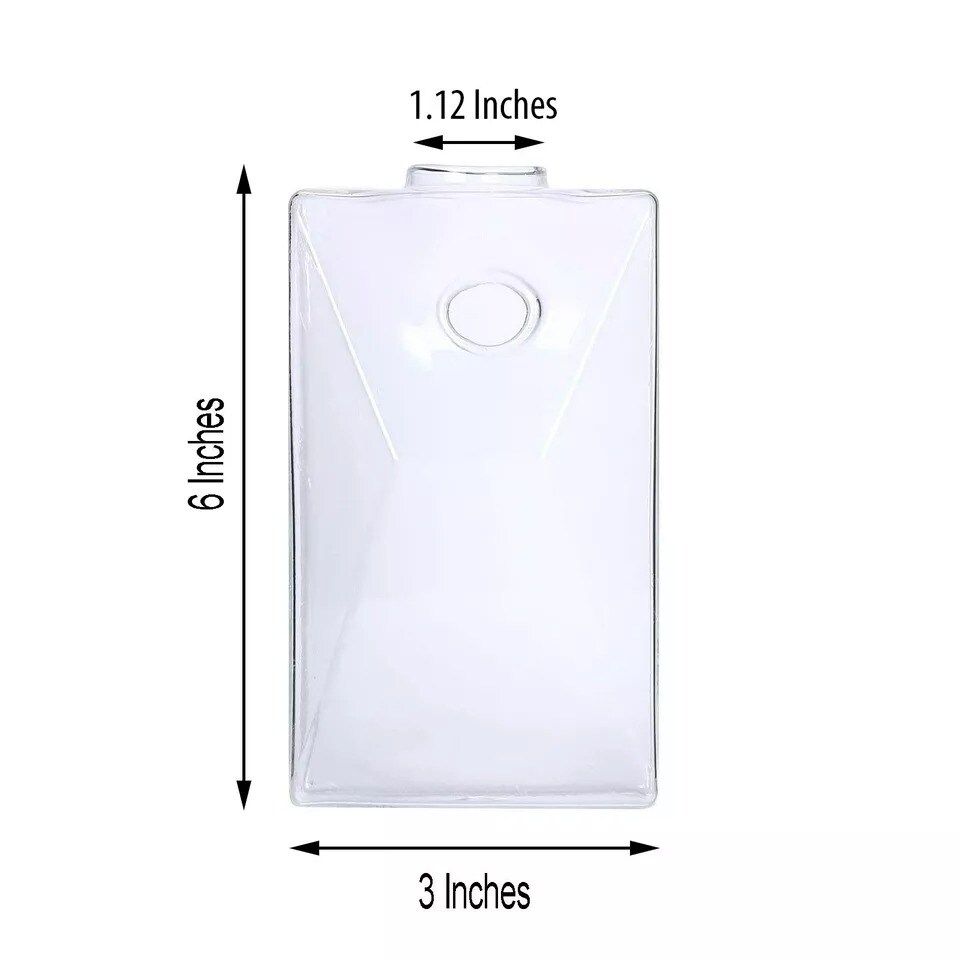 3 pcs Clear Trapezoid Glass Wall Terrariums Wedding Vases Home Centerpieces