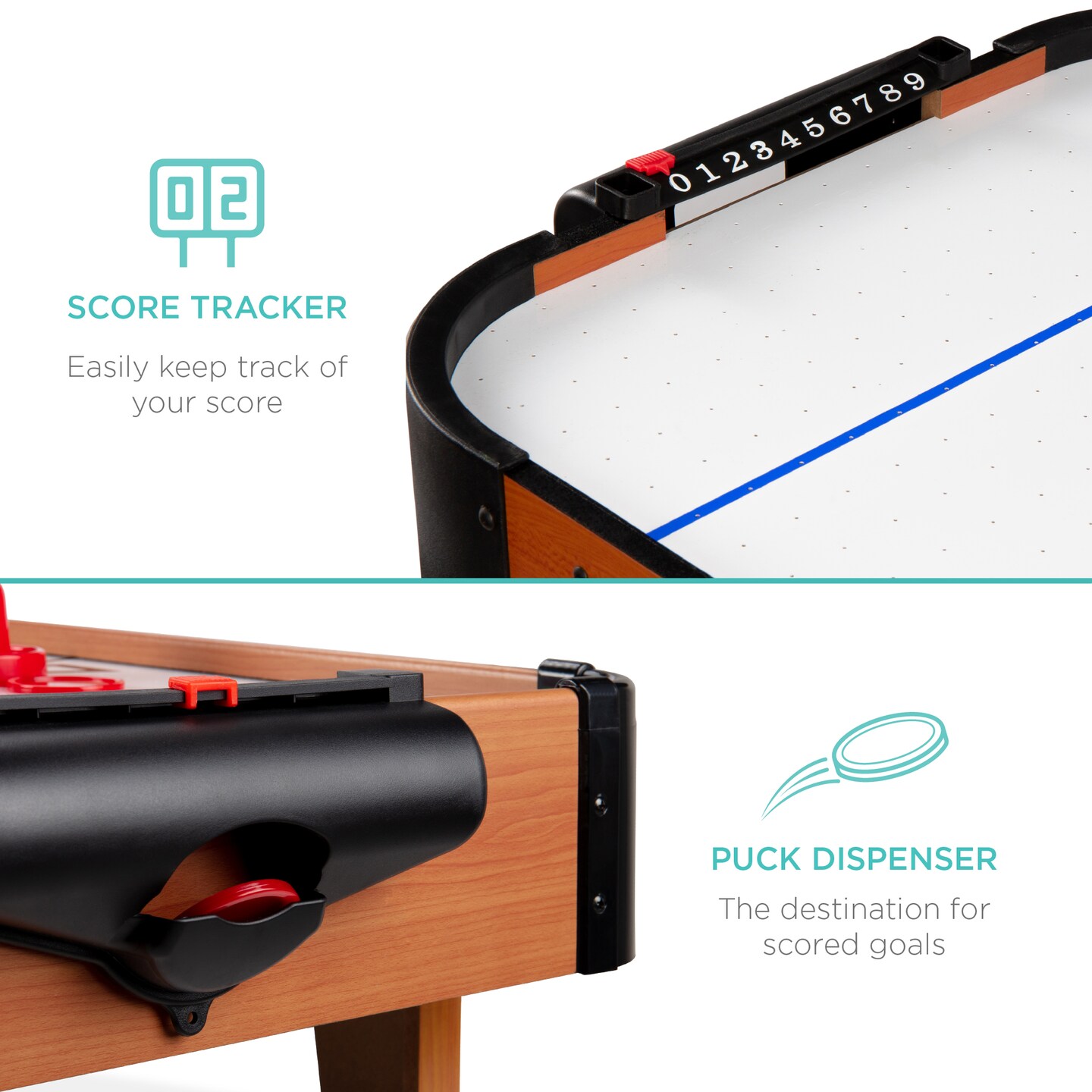Best Choice Products 40in Air Hockey Arcade Table w/ 100V Motor, Electric Fan, 2 Strikers, 2 Pucks
