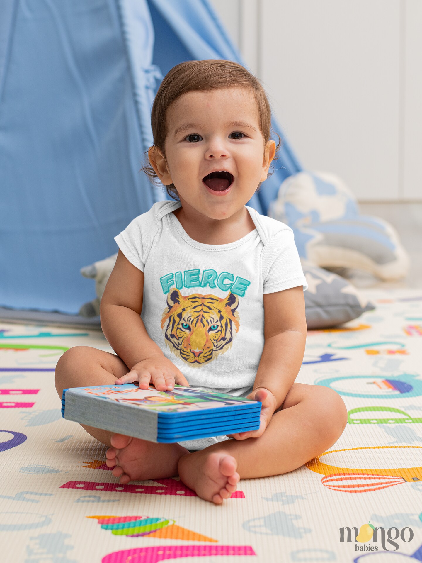 Fierce Tiger Baby Bodysuit Tiger Tshirt for Kids Toddler Tee Cute