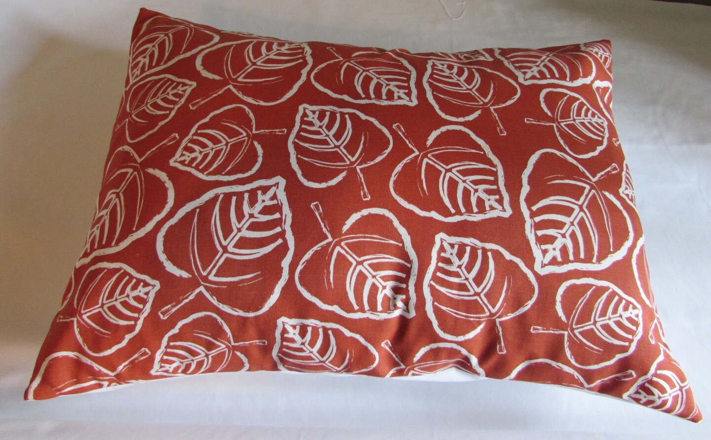 product name is Pet Bed Cover Duvet, Rust Leaf Print White, Canine Cloud Dog Bed Cover 25 x 18, Pet Furniture, Gift