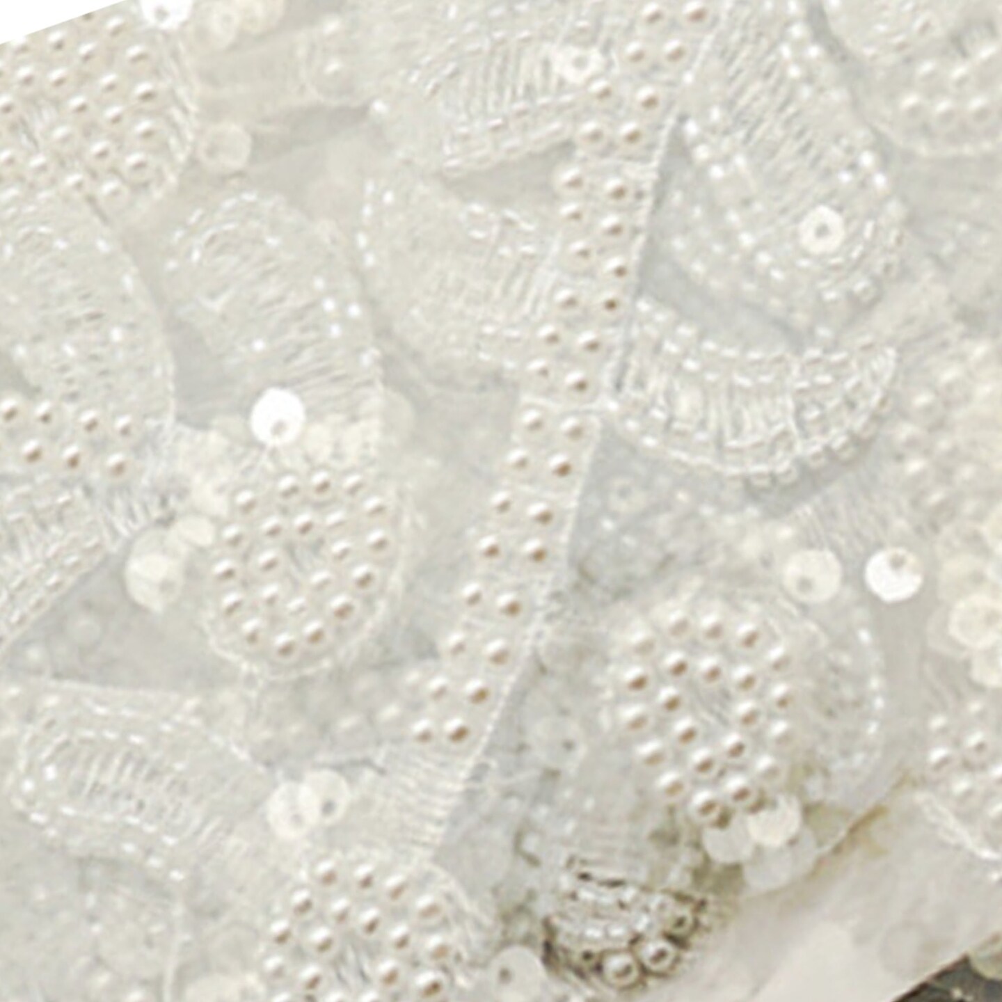 5 1/2&#x22;x 5 yards White Beaded Sequin Trim