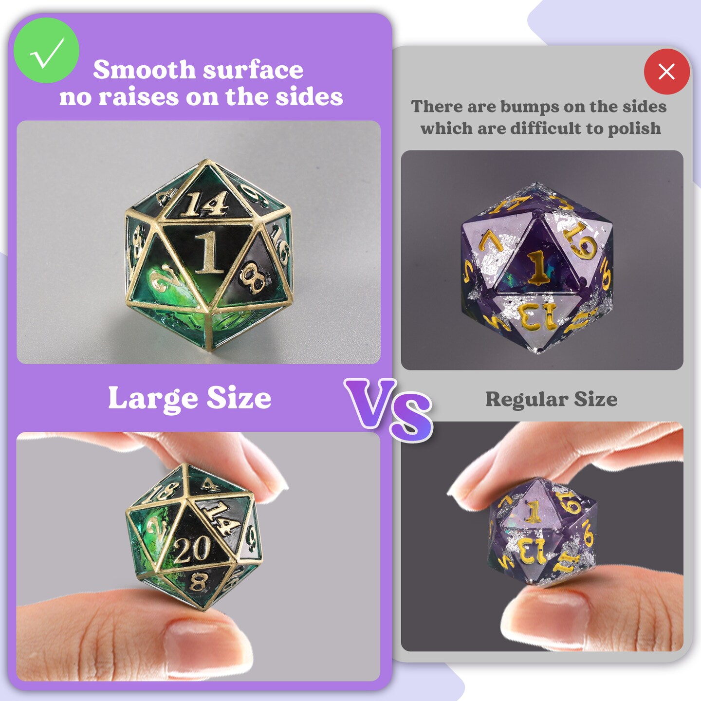 LET&#x27;S RESIN Upgraded Dice Resin Molds, Large DND Silicone Dice Molds for Resin with 7 Cavities, Polyhedral Stereoscopic Game Dice Epoxy Resin Molds for DIY Dices Making, Table Board Game