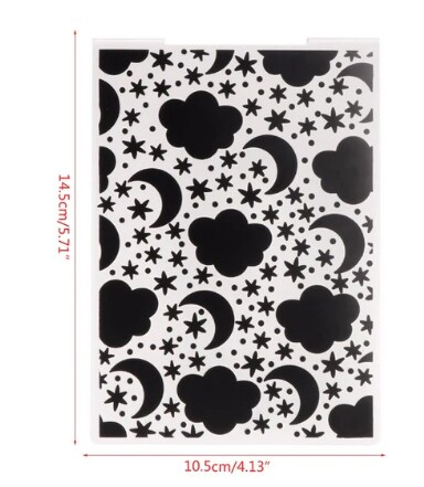 Plastic Folder Embosser, Moon and Stars Folder Embosser Fondant Embosser Paper Embosser