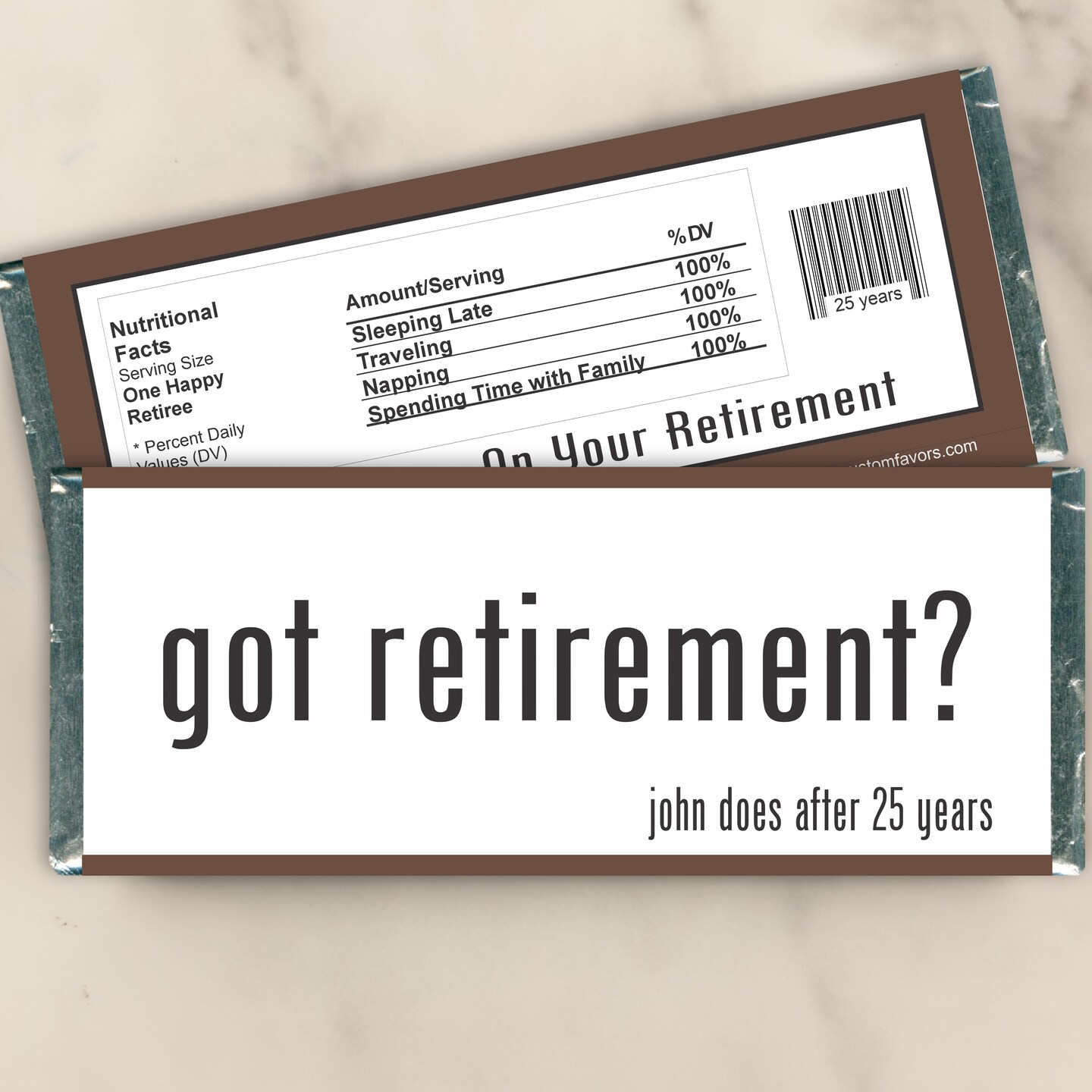 Personalized Got Retirement Chocolate Candy Bar Wrapper - Unique ...