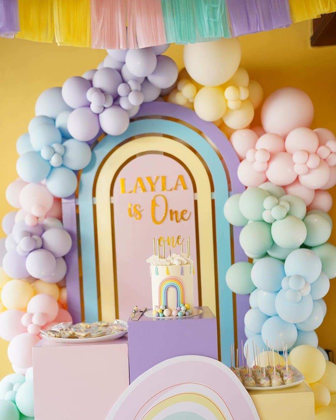 Bezente Pastel Balloons Latex Party Balloons, 100 Pack 12 inch Round Helium Multicolor Macaron Balloons for Birthday Rainbow Party Baby Shower Wedding Decorations