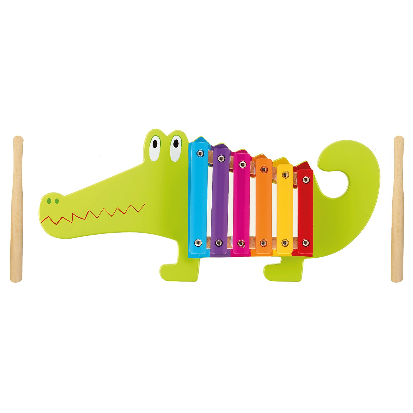 Orange Tree Toys: Xylophone: Crocodile - Wooden Musical Instrument Toy w/ 2 Drumsticks, Animal Shaped, Developmental Toy, Toddler &#x26; Kids, Ages 3+