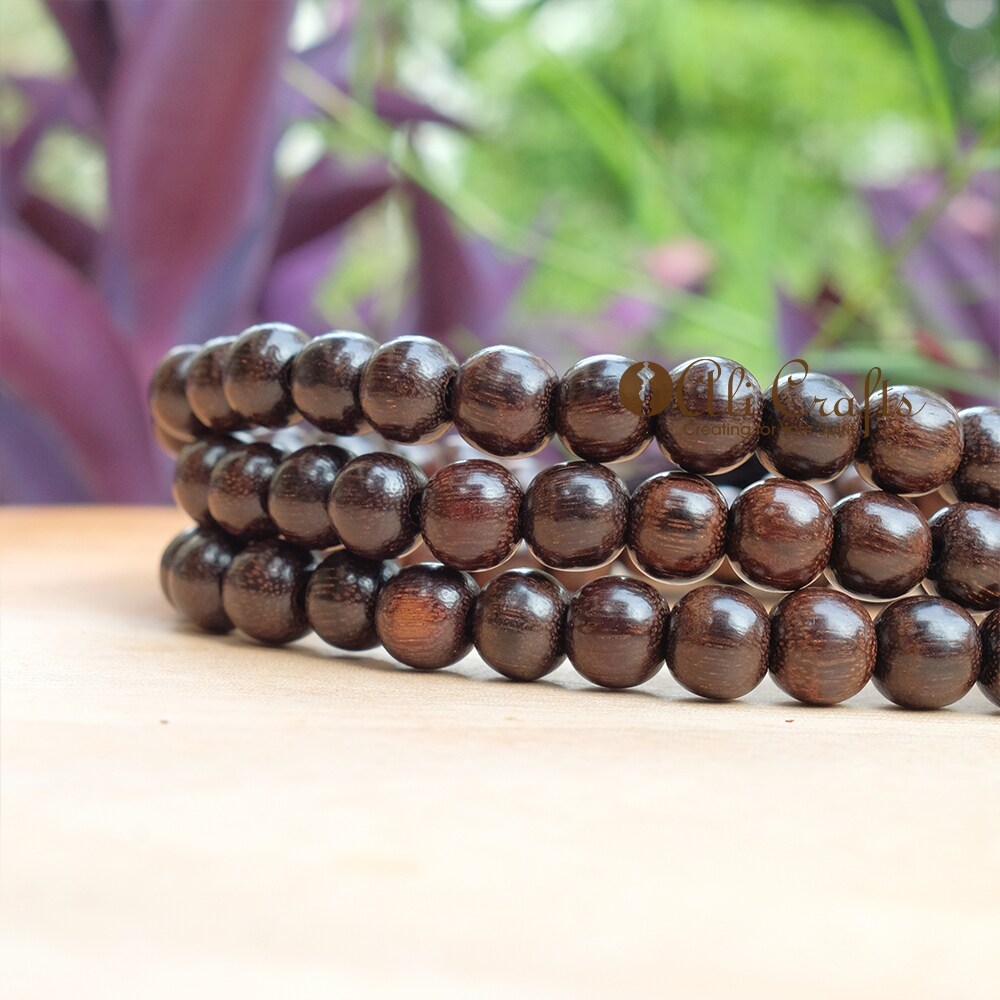 Tamarind Wood Misbaha - Handcrafted 8mm 100 Beads Muslim Rosary