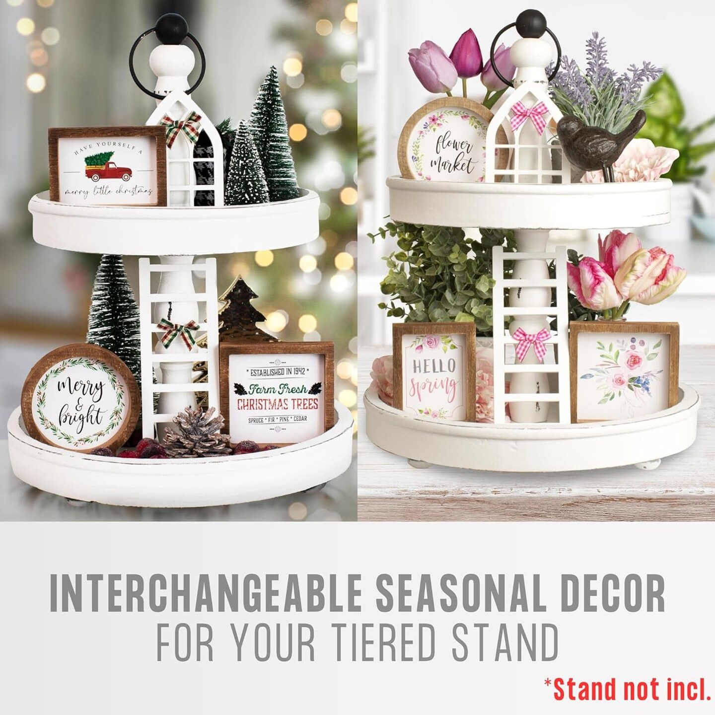 The Ultimate Farmhouse on sale Tiered Tray Decor Set - Beautiful Year Round Seasonal