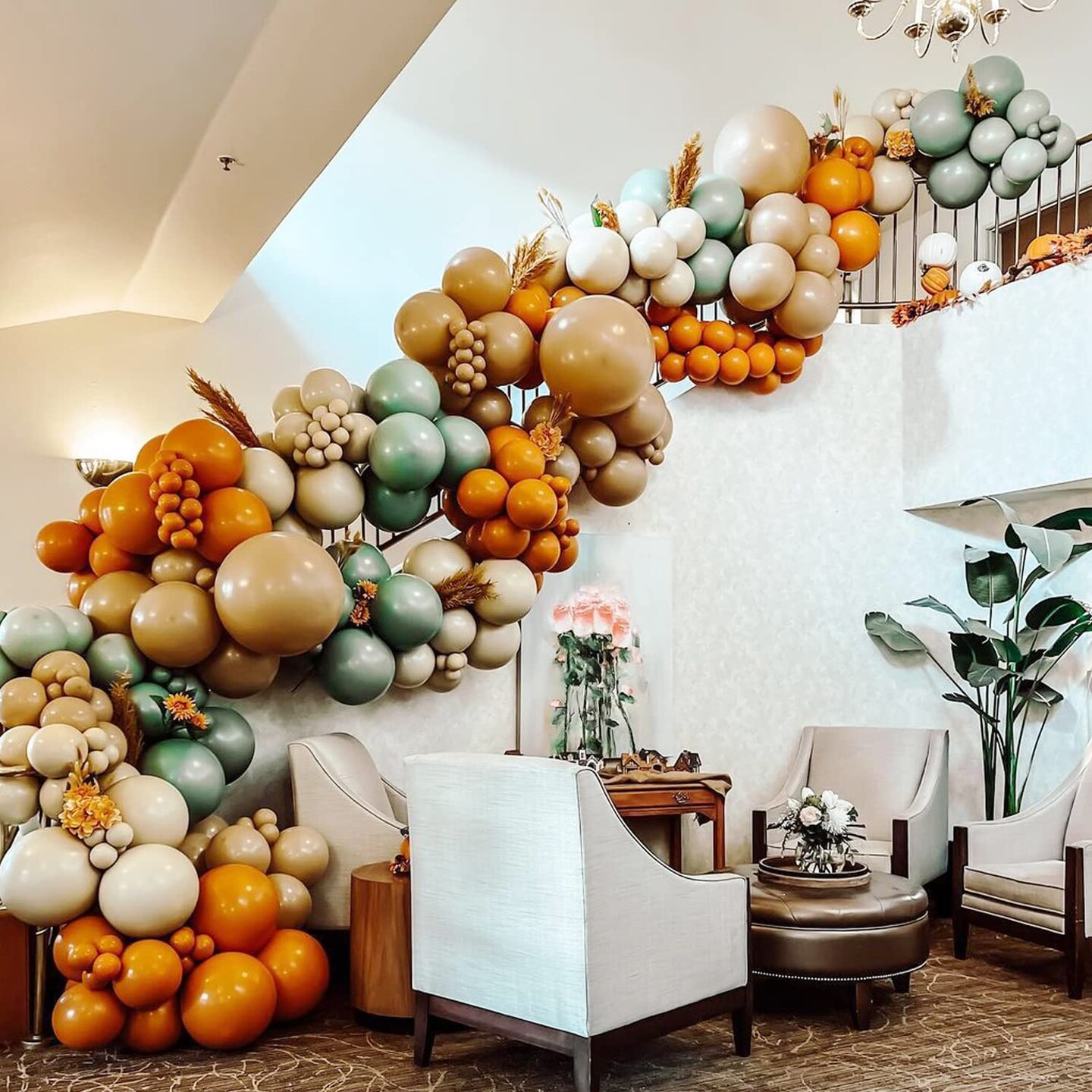 Burnt Orange Balloons Happy Birthday Decoration 53pcs 5inch/12inch/18inch Assorted Sizes Tropical Jungle Safari Balloons Thanksgiving Party Decor