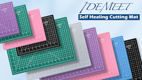 Idemeet Self Healing Cutting Mat, Density-upgraded 18inch x 12inch Sewing Mat for Crafts, 5-play Rotary Cutting Board Double-sided for Cutting Quilting Modeling Projects, Green