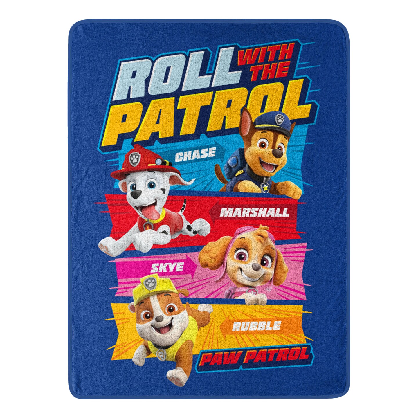 Nickelodeon Paw Patrol Patrol Roll Micro Raschel Throw Blanket 46&#xD7;60 Inches