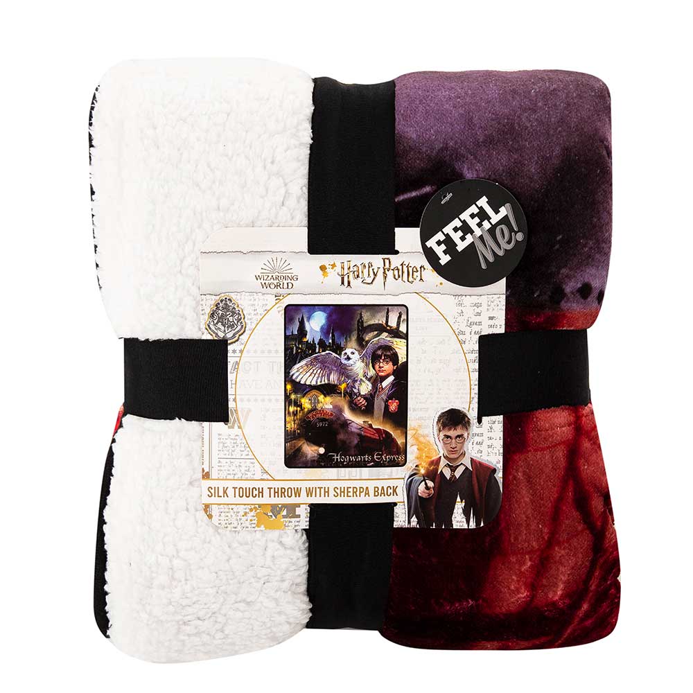 Warner Bros. Harry Potter Magic Montage Silk Touch Sherpa Blanket 60x80 Inches