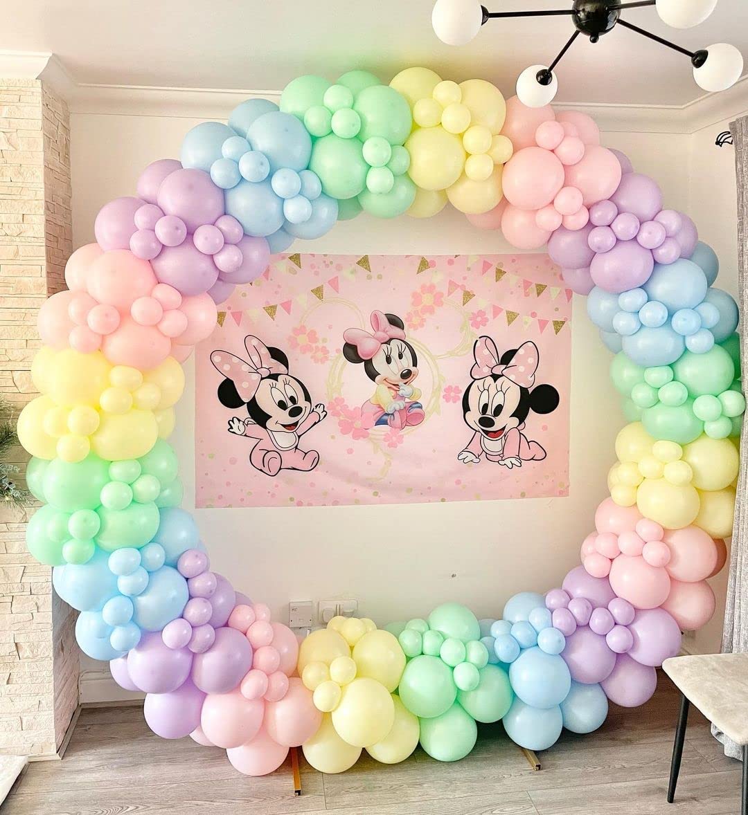 Bezente Pastel Balloons Latex Party Balloons, 100 Pack 12 inch Round Helium Multicolor Macaron Balloons for Birthday Rainbow Party Baby Shower Wedding Decorations