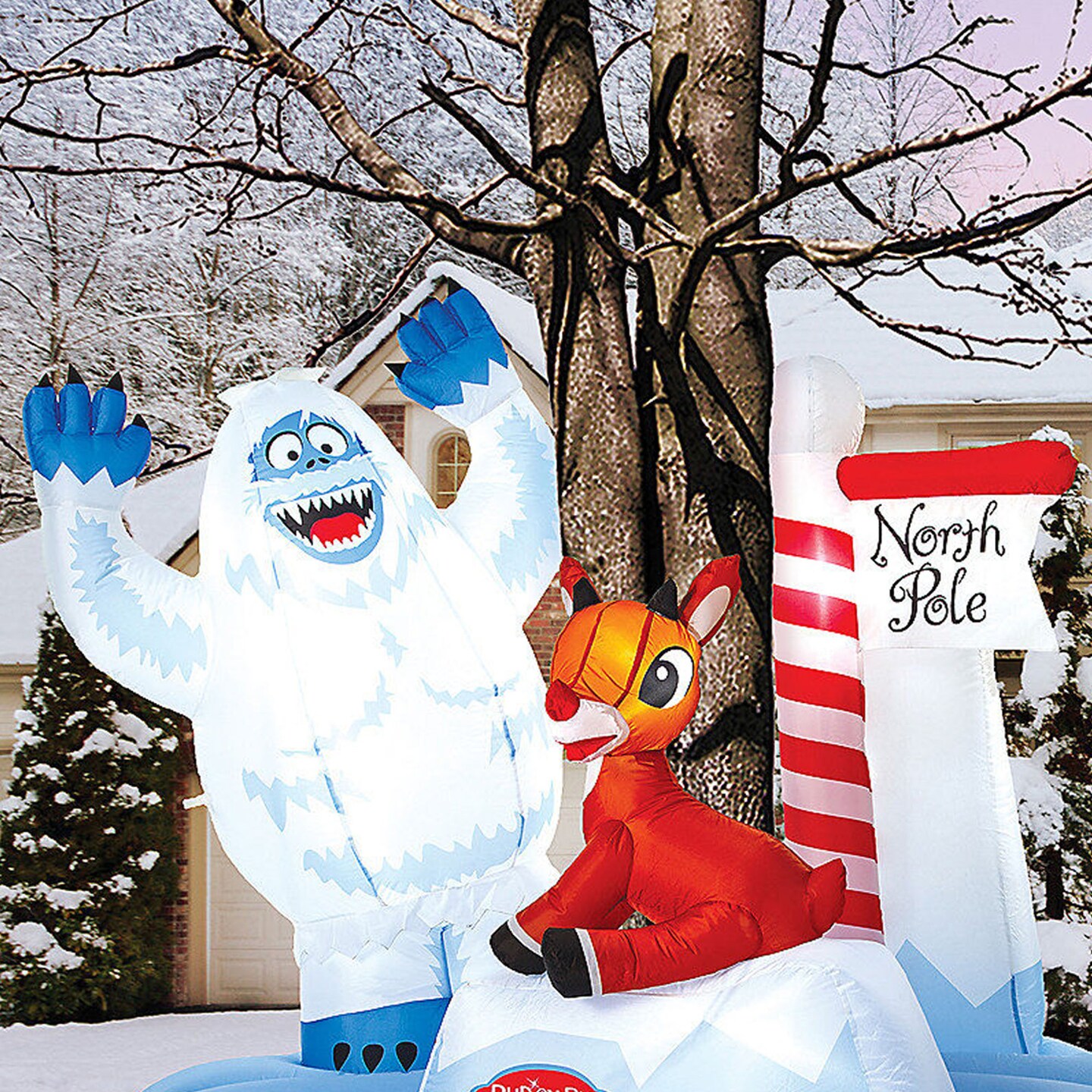 57&#x22; Inflatable Rudolph Christmas Tree Wrap with LED Lights