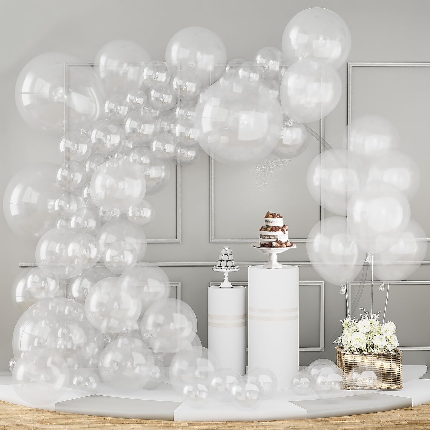 Clear Balloons Different Sizes 151PCS 18/12/10/5 Inch Clear Balloon Garland Arch Kit Quality Transparent Latex Balloons Decorations for Party Birthday Graduation Wedding