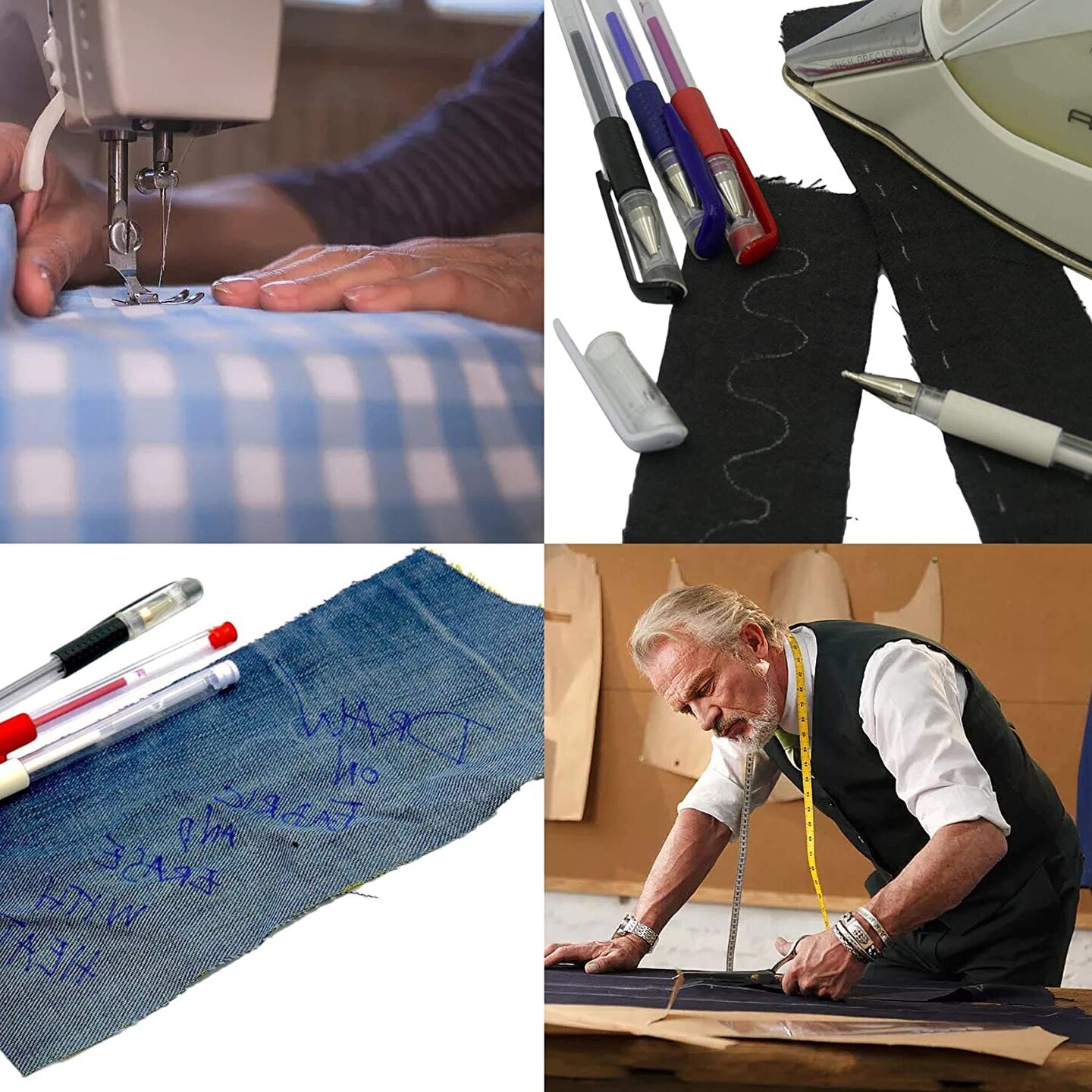 JANYUN 8 Pieces Heat Erasable Pens for Fabric with 52 Refills Fabric Marking Pens Fabric Markers for Quilting Sewing DIY Dressmaking Fabrics Tailors Chalk (60)