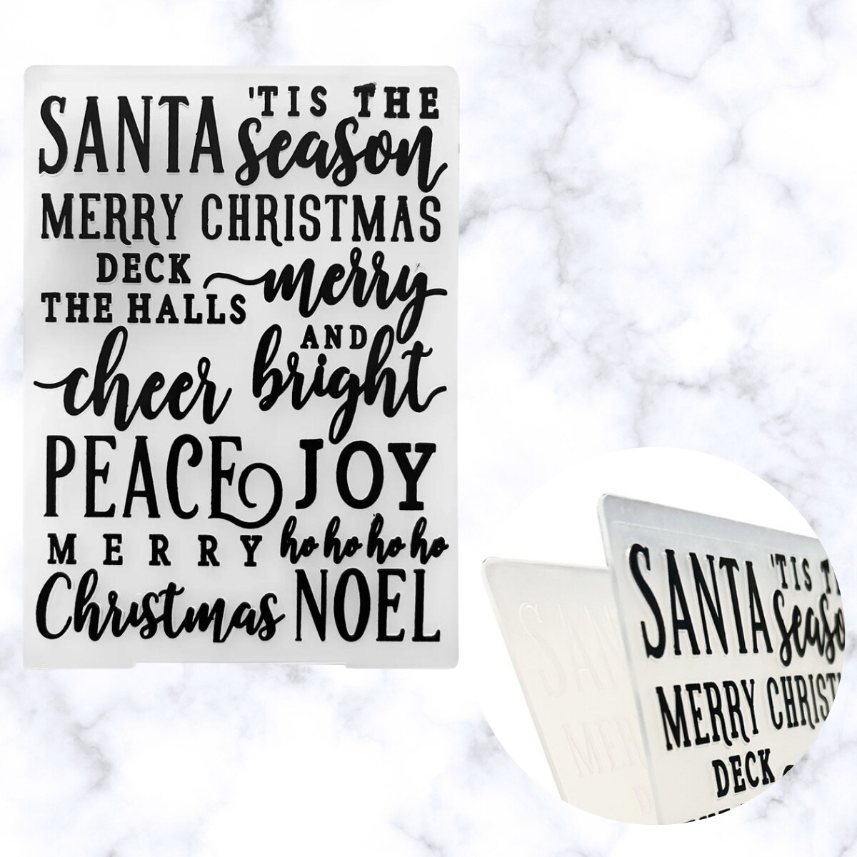 Plastic Folder Embosser, Christmas Santa peace joyFolder Embosser Fondant Embosser Paper Embosser