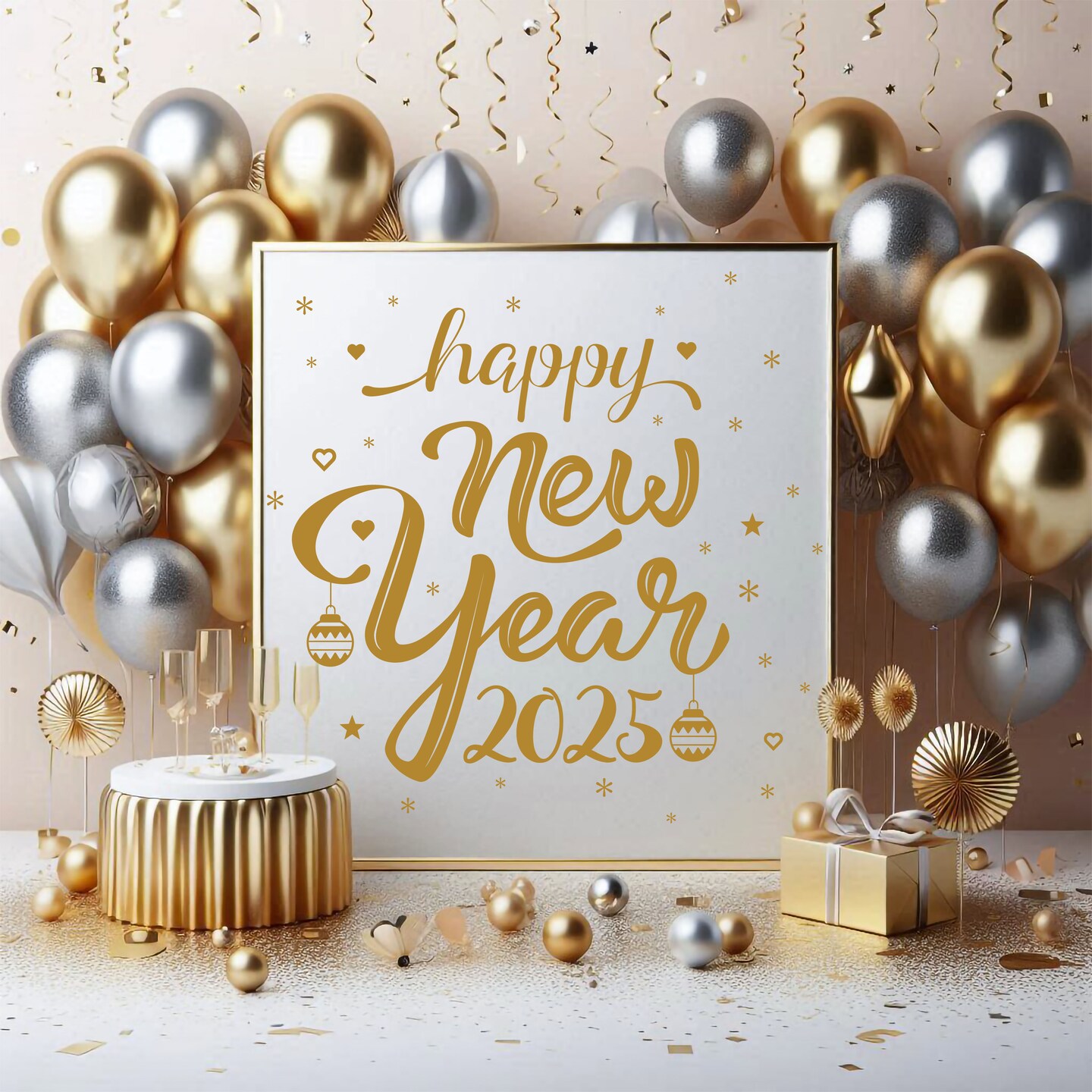 Happy New Year 2025 Vinyl Decal New Year Eve Decor Perfect For 228392910942032