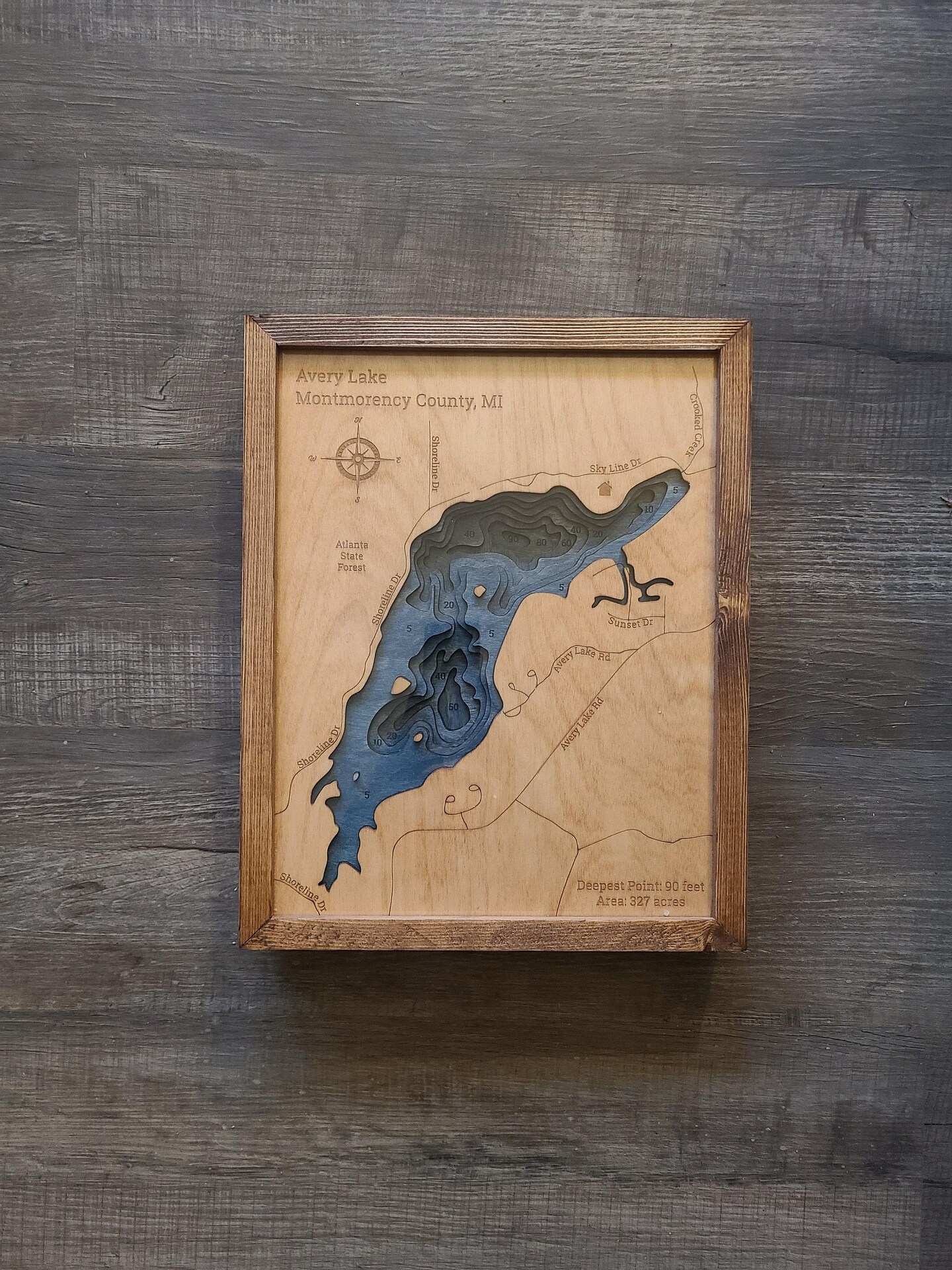 Avery Lake 3d Wood Map MakerPlace - 228392933044048 