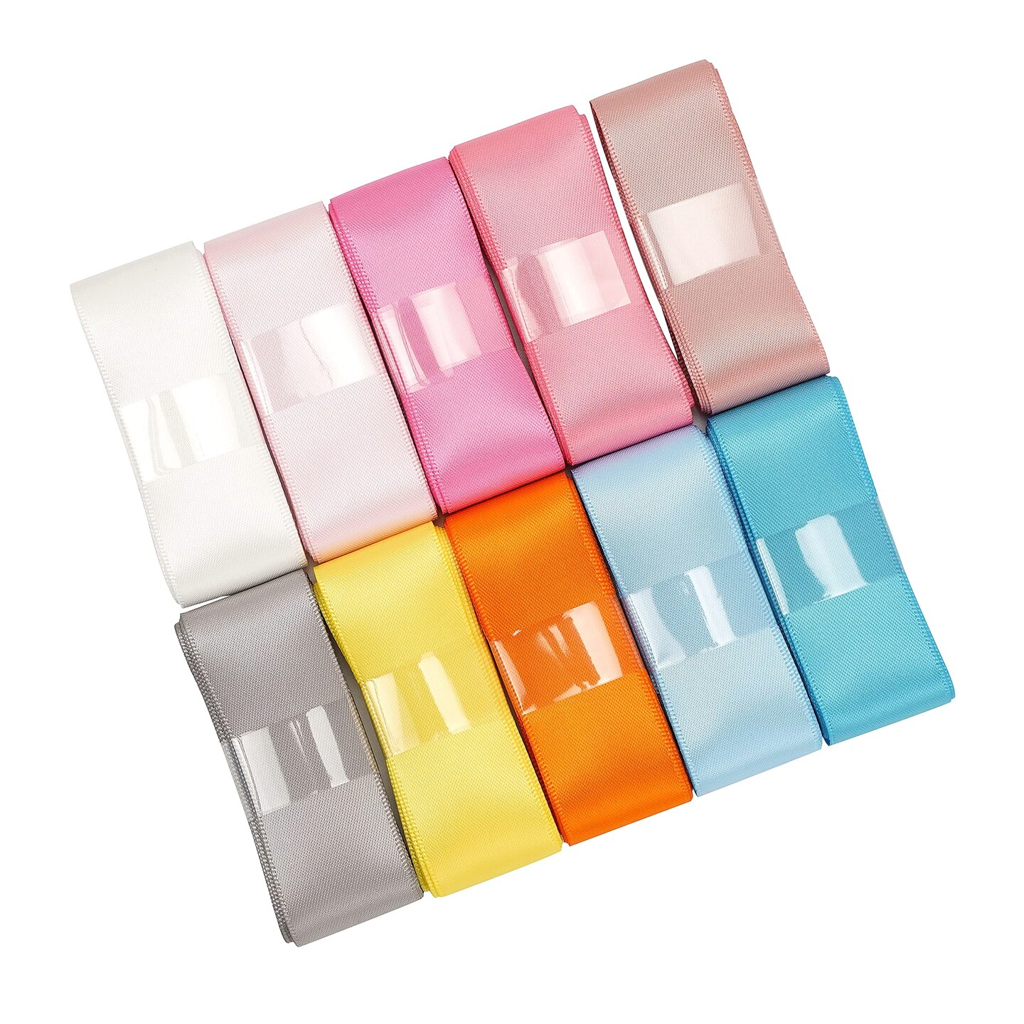 HUIHUANG 1 inch Satin Ribbon Solid Color Ribbon Assorted Double Faced Satin Fabric Hair Ribbon for Crafts, Gift Wrapping, Wedding Party Decor, 20 Colors with 2 Yards Each, Total 40 Yards Per Package