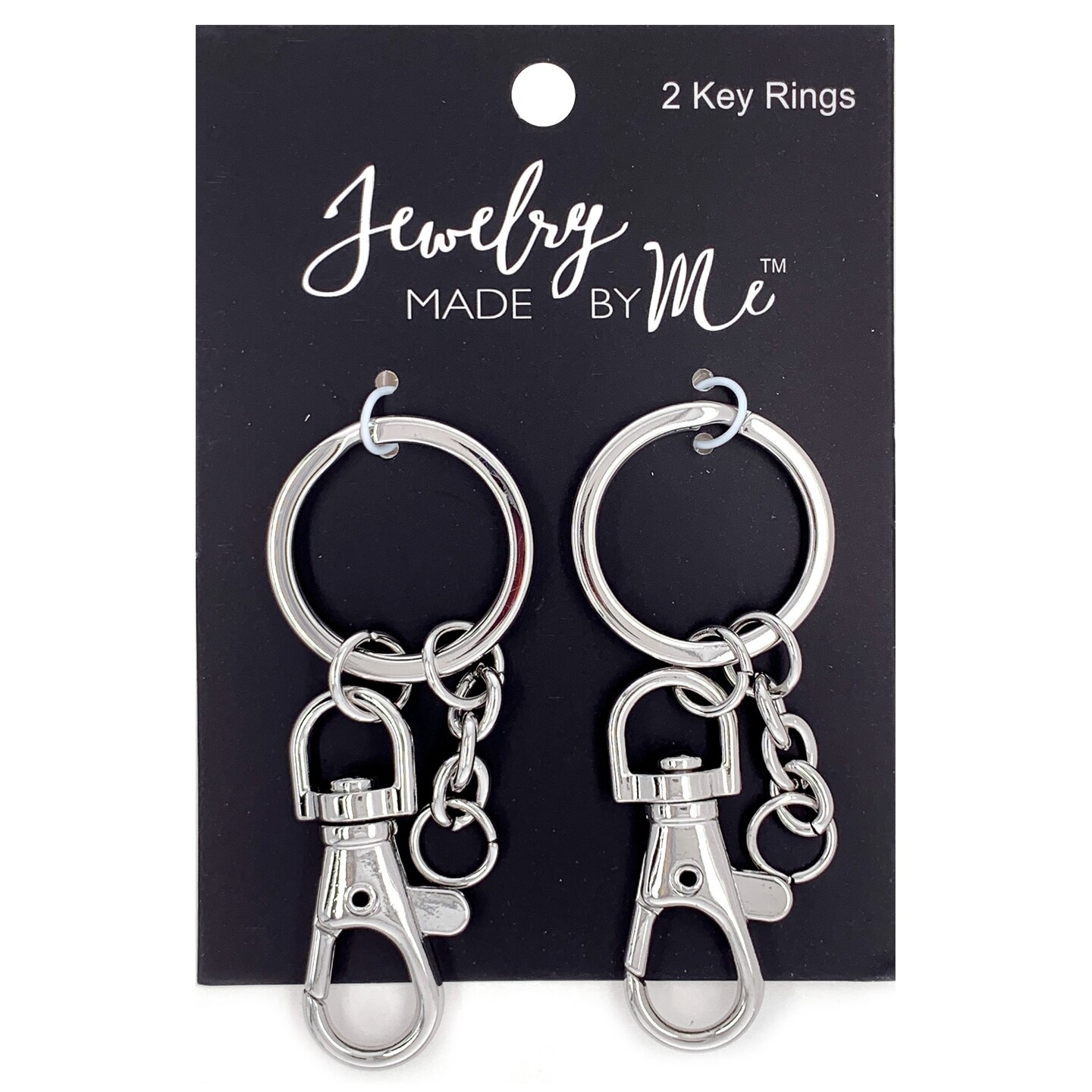 Silver Classic Key Rings with Lobster Hook 2pc