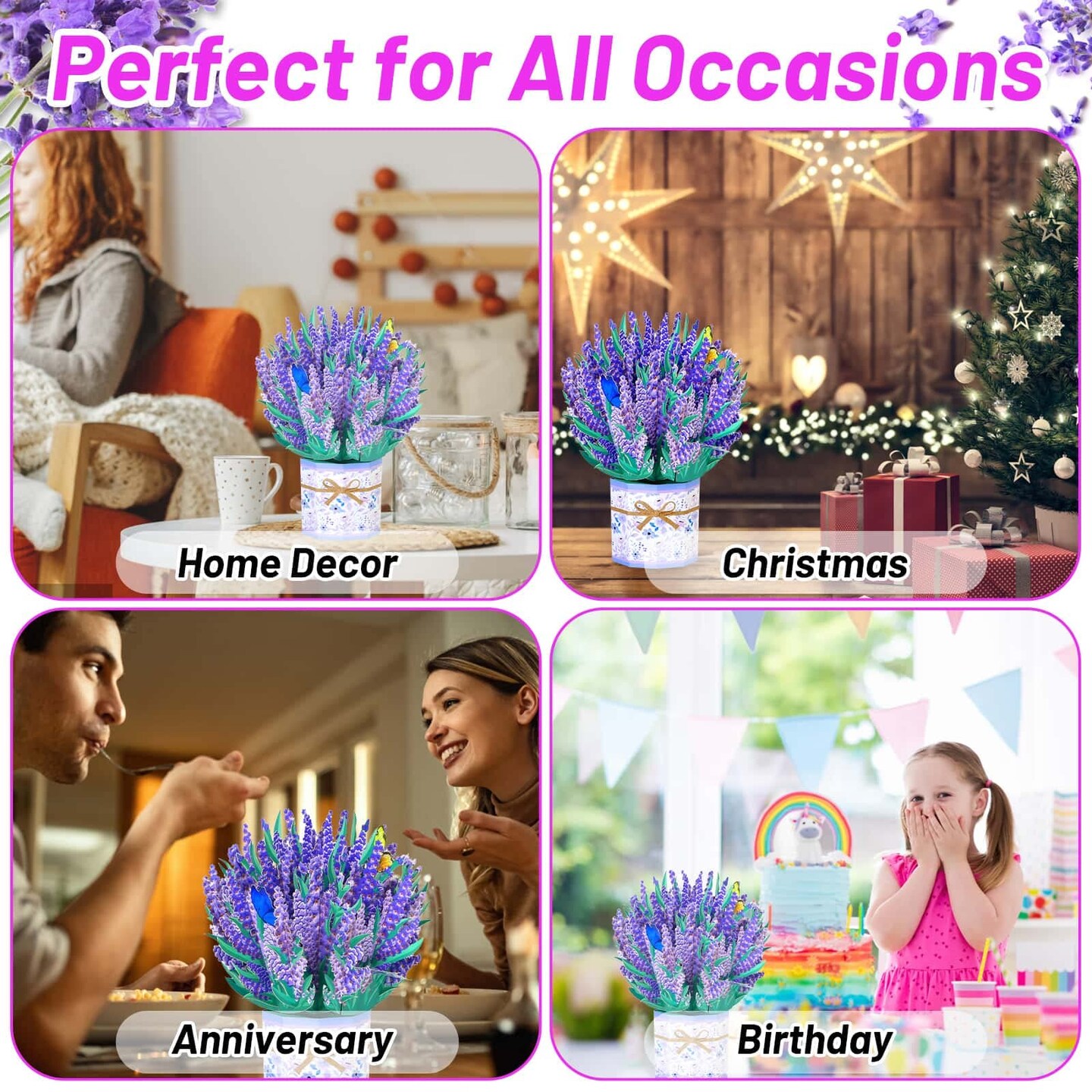 Pop Up Flowers Bouquet Cards Get Well Cards 3D Flower Birthday Cards with Note Card and Envelope for All Occasion Mother&#x27;s Day Thinking of you Thanksgiving Christmas Gift