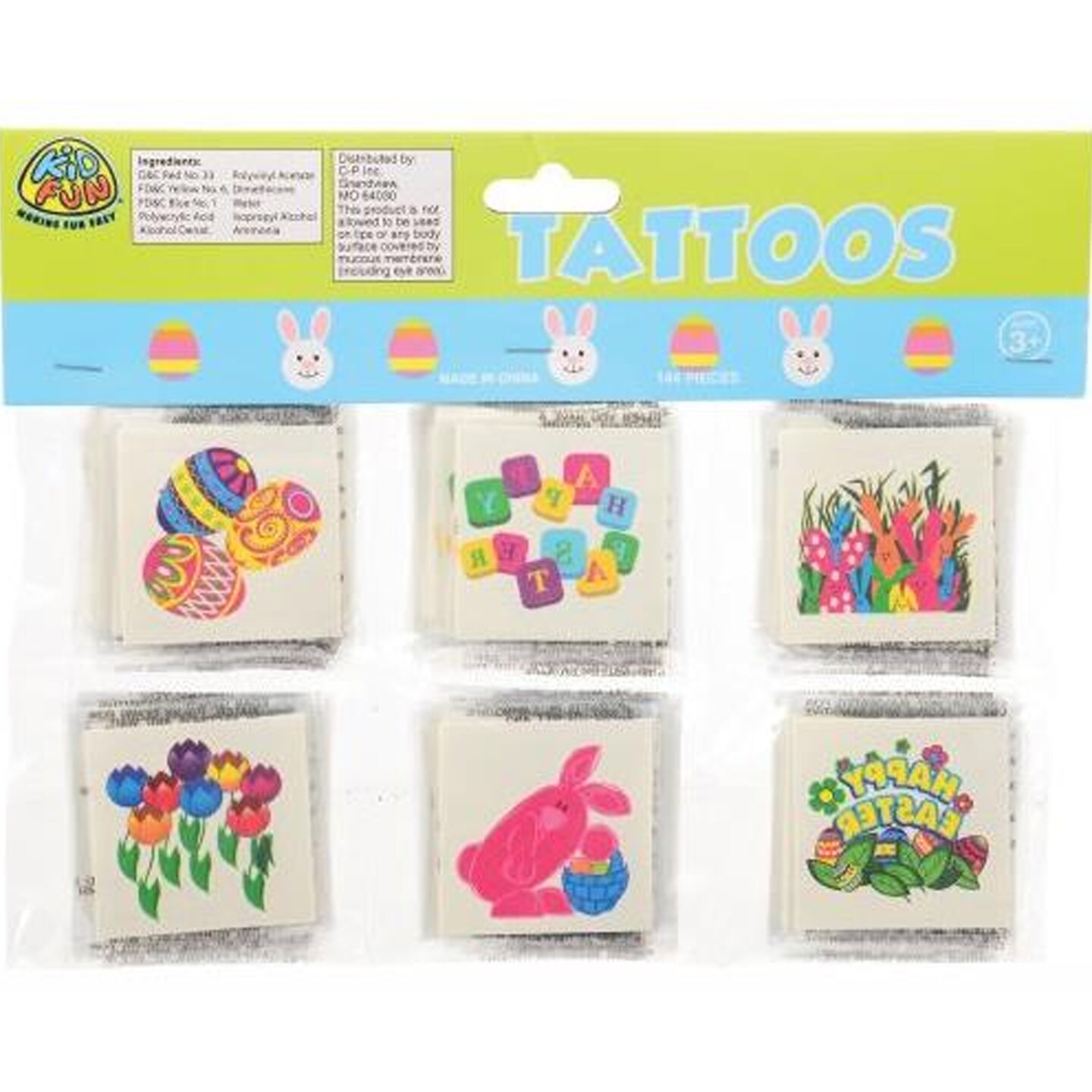 Easter Tattoos Include 144 Units