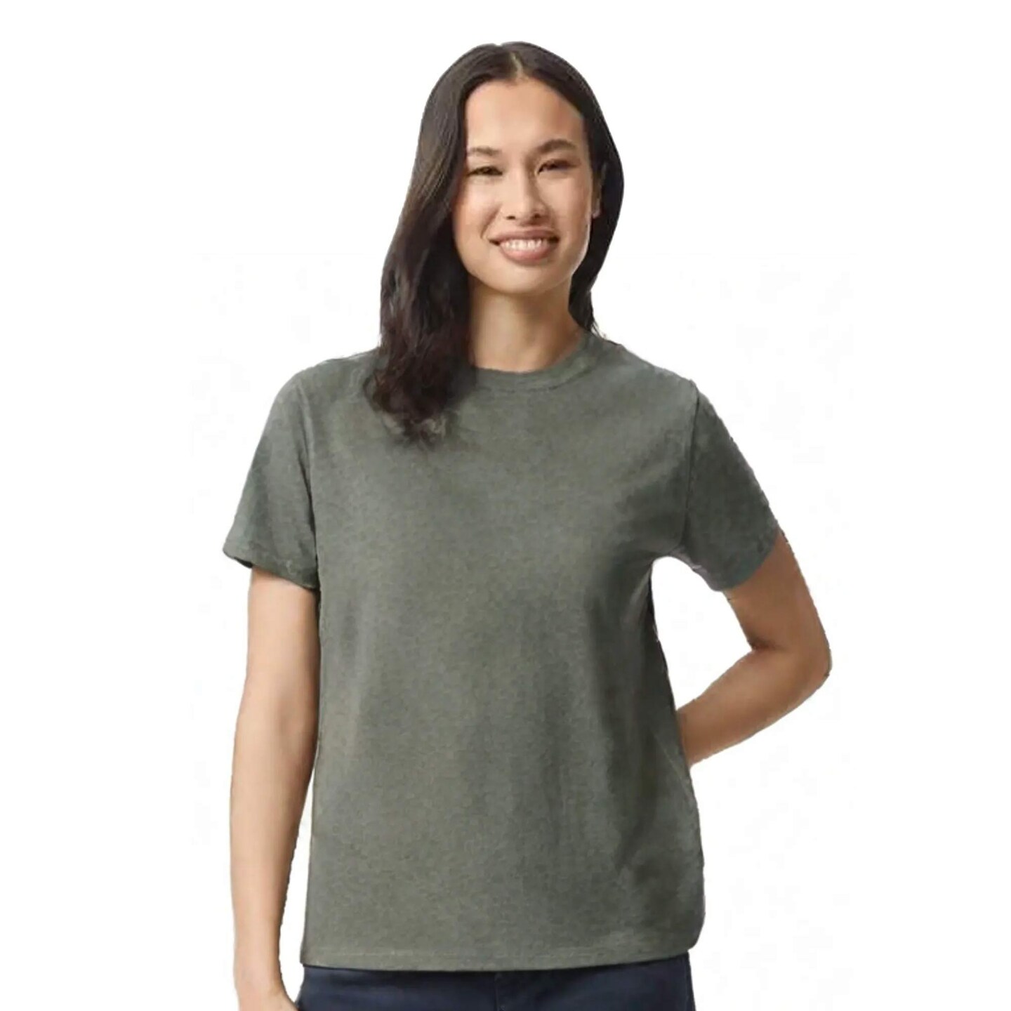 Gildan Heavy Cotton Crew Neck Short Sleeve T-Shirt 100% Cotton for Work Layering & Custom Printing