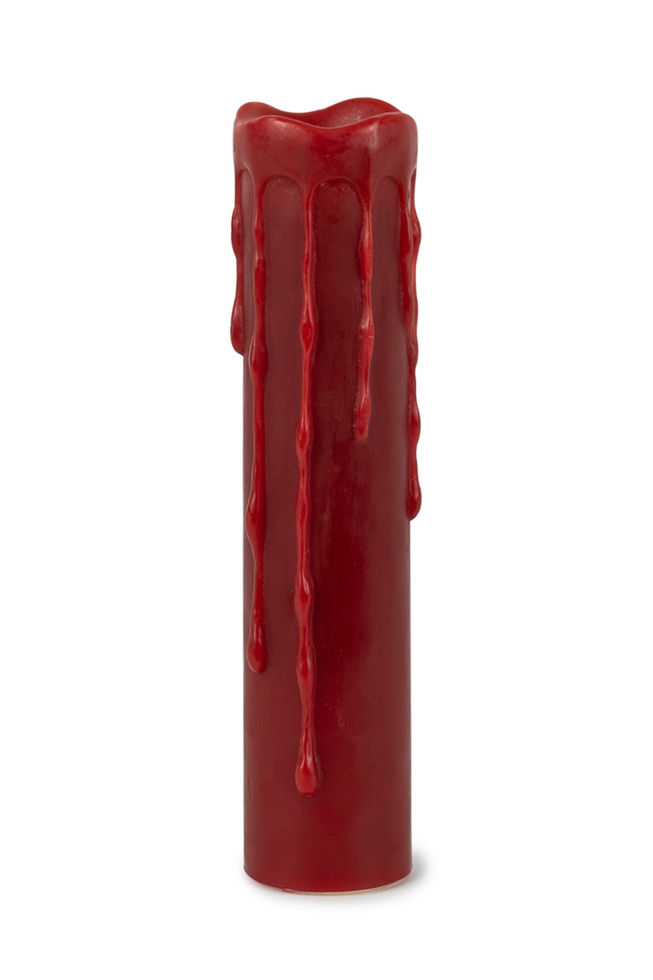 Red LED Dripping Wax Pillar Candle with Remote Timer 8 Inch Decor Set of 2