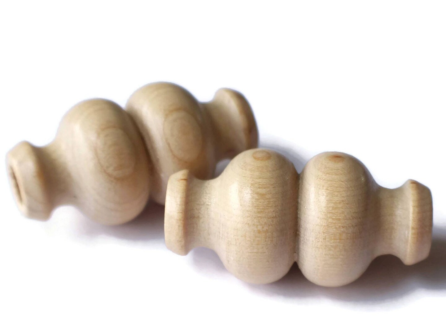 50mm Light Brown Natural Large Fancy Tube Vintage Wooden Macrame Beads
