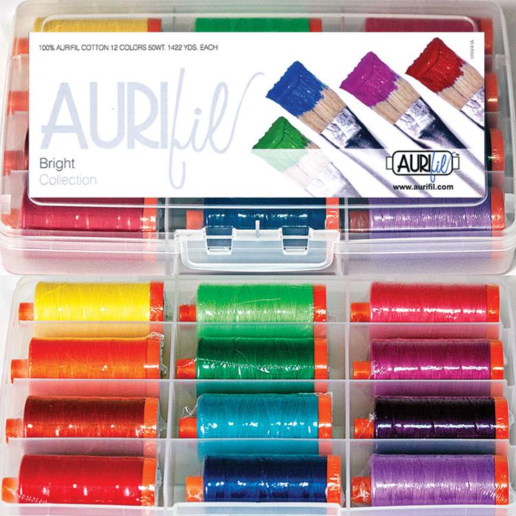 Aurifil The Bright Collection Thread Set by Aurifil | (12 50wt Cotton Large Spools.)